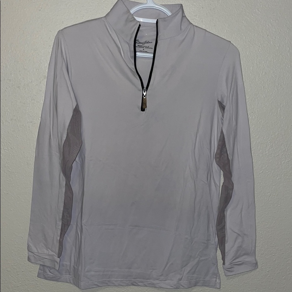 Tailored sportsman ice fil zip top off white/grey